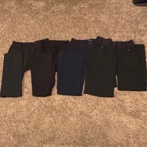 Lot of 4 pairs of under-the-belly style maternity trousers, size small and 6